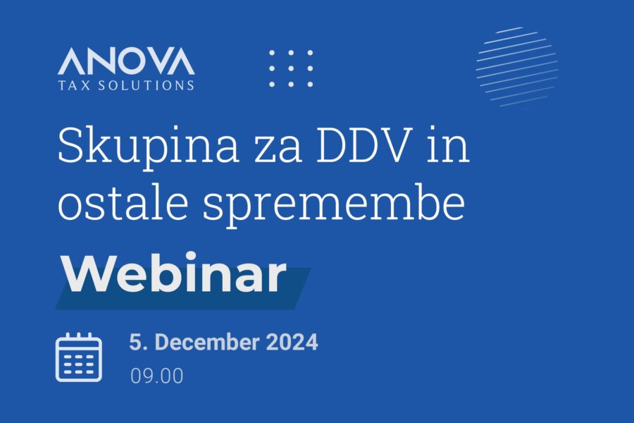 Skupina za DDV in ostale spremembe